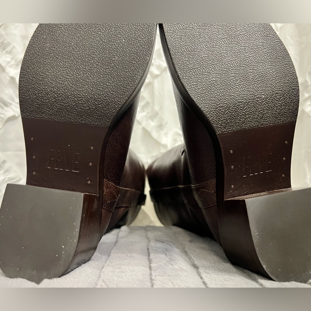 Frye Kate Pull On Tall Boots Dark Brown Pebble Leather NIB - Picture 9 of 15